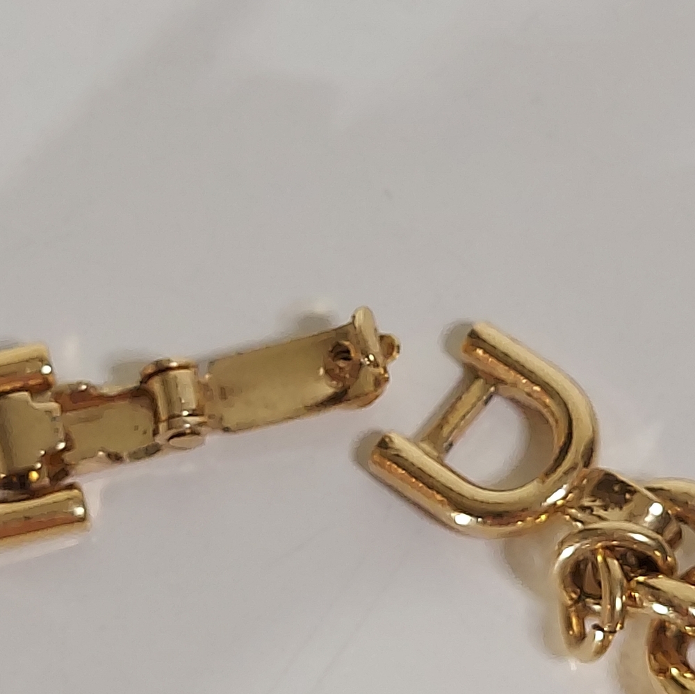 MONET Signed Gold Toned Four Dangle Removable Playful Charm Statement Bracelet - Picture 14 of 16